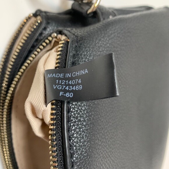 GUESS Never Used Lila Mini Charm Double Zip Crossbody Chain Purse Bag - Black - Picture 7 of 14